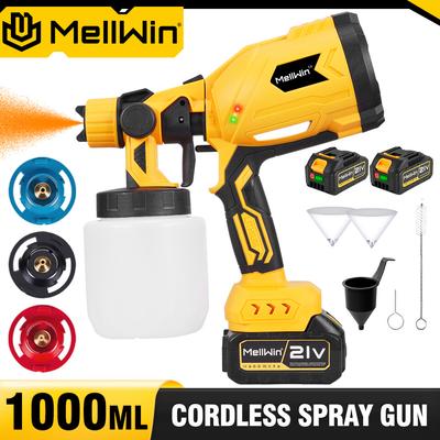 1000ML Cordless Electric Paint Spray Gun With 4Copper Nozzle Portable Household Paint Sprayer For Makita 18V Battery Pin