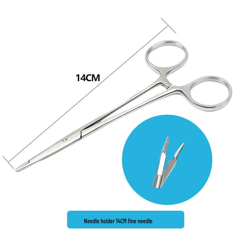 

Медичний тримач хірургічних голок з нержавіючої сталі з чорно-золотими ручками для процедур накладання швів, косметичних та офтальмологічних застосувань.