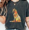 Floral Cat T-shirt, Cottagecore Wildflower Design, Comfort Colors Tee