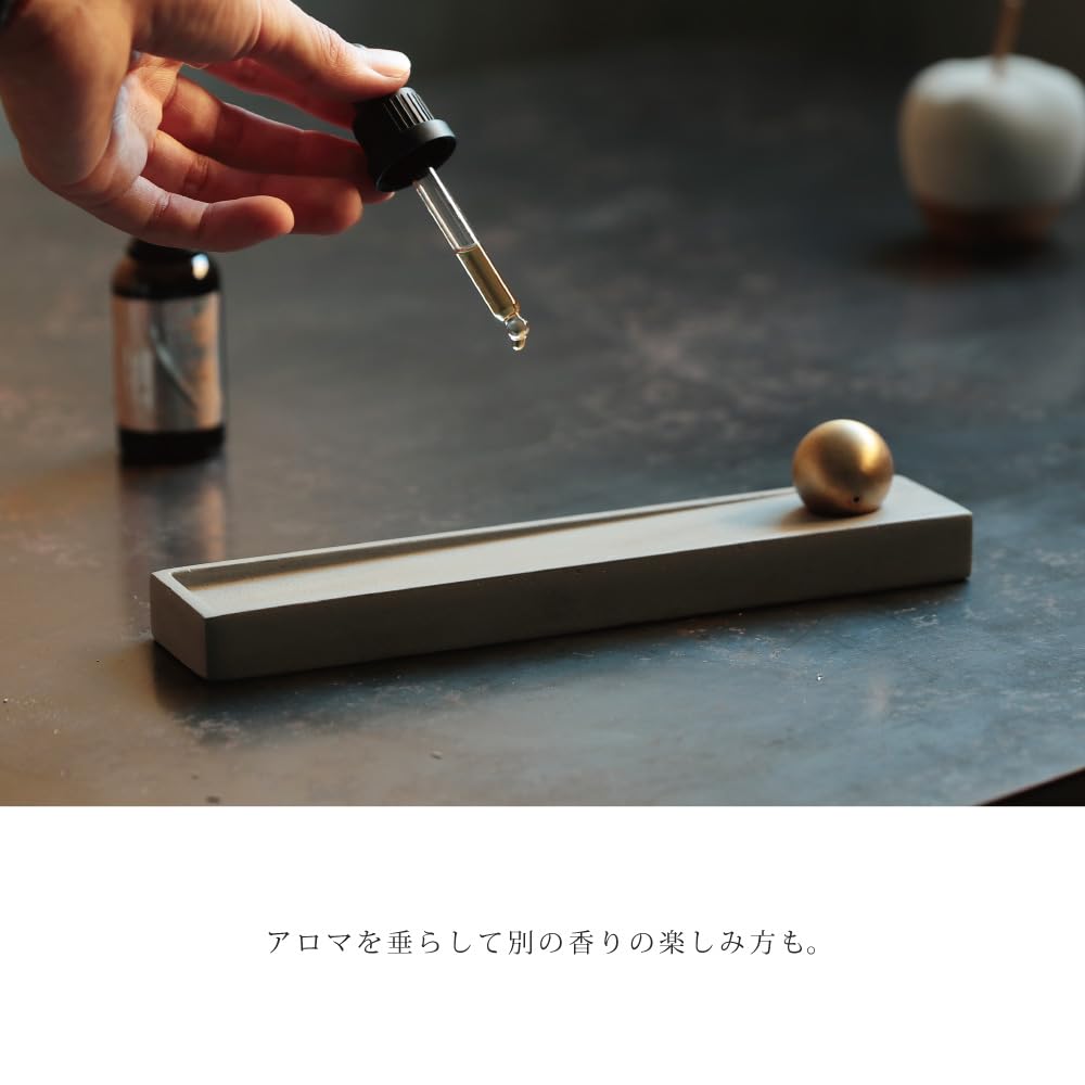 Incense holder, concrete, adjustable angle, HUNT9 Domenico (Argento) #58329