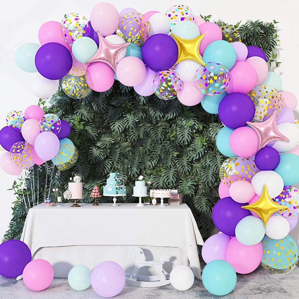Kolorowe tęczowe balony Garland Arch zestaw ślub jednorożec dekoracje na przyjęcie urodzinowe dla dzieci Baby Shower urodziny lateks
