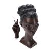Head Scents Holder Funny Elegant Black Women Head Shaped Resin Home Office Desk Decor for Incense