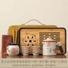 Ru Kiln Travel Tea Set Portable Ru Porcelain Tea Separation Kuaike Cup Set Outdoor Camping Travel Tea Drinker