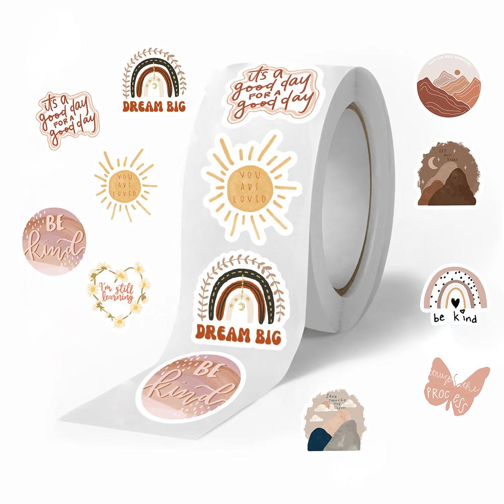 

500 картинок/рулон Рулонная лента Вдохновляющий Богемный Материал для блокнота Конвертная печать