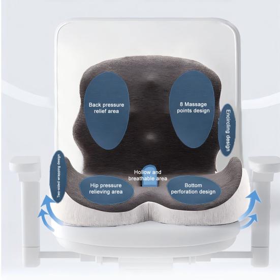 Seat for Back Long Sitting Hours Cushion Support Ergonomic Sciatica Relief 6098₽