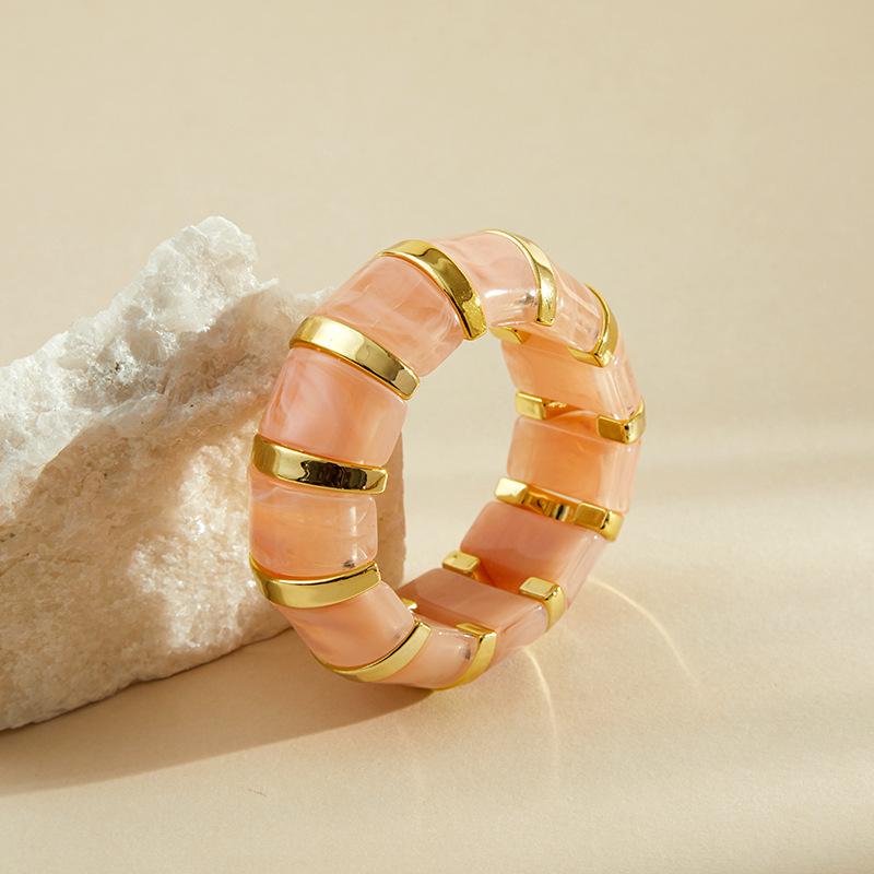 Bohemian Acrylic Elasticity Bracelet Exaggerate Women Simple Geometric Cuff Jewelry  Accessories