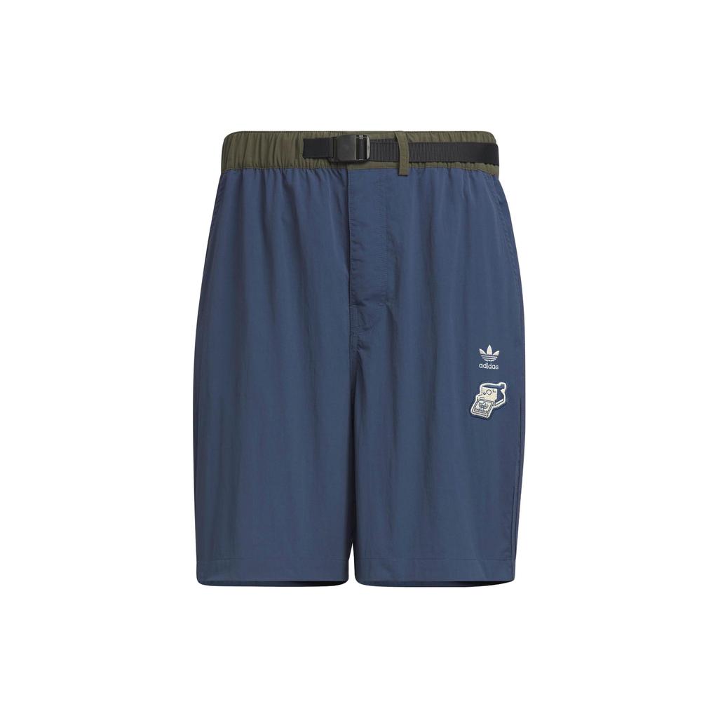 Adidas Originals X-Large Collaboration Embroidered Logo High-Waist Drawstring Athletic Shorts Men Shorts Navy IS0653