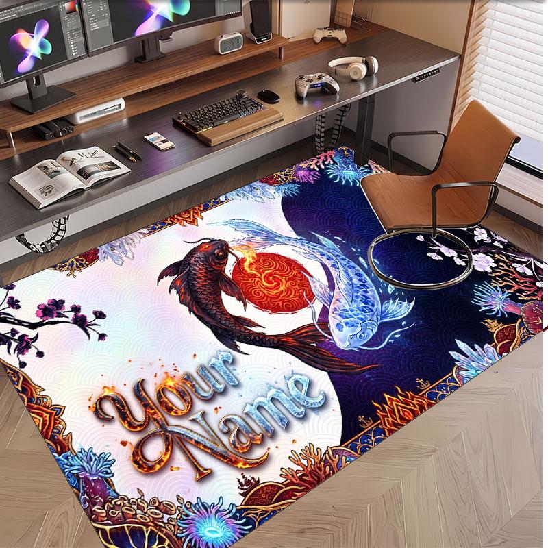 Alfombra de Terciopelo de Cristal Suave con Tema General de Música, Impresión de Nombre y Texto Personalizados, Alfombra de Suelo Antideslizante para Dormitorio Sala de Estar