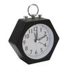 Polygon Alarm Clock Metal Shell Stable Quiet Compact Alarm Clock for Student Black