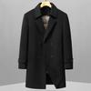 Men's Plus Size Mid-length Down Wool Blend Coat - 2025 Winter Warm Windbreaker with Loose Down Liner