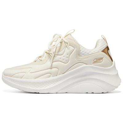 Bobs Soft Shoes Fabric Synthetic Leather Versatile Sports Durable Low-Top Casual Shoes Women Sneakers Off-White 117513-OFWT