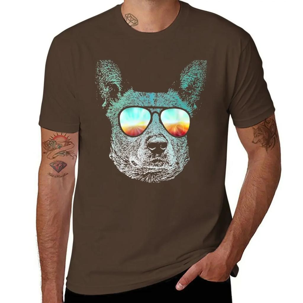 Neon Dog Australian Stumpy Tail Cattle Dog T-Shirt sports fans anime cute clothes mens t shirts casual stylish