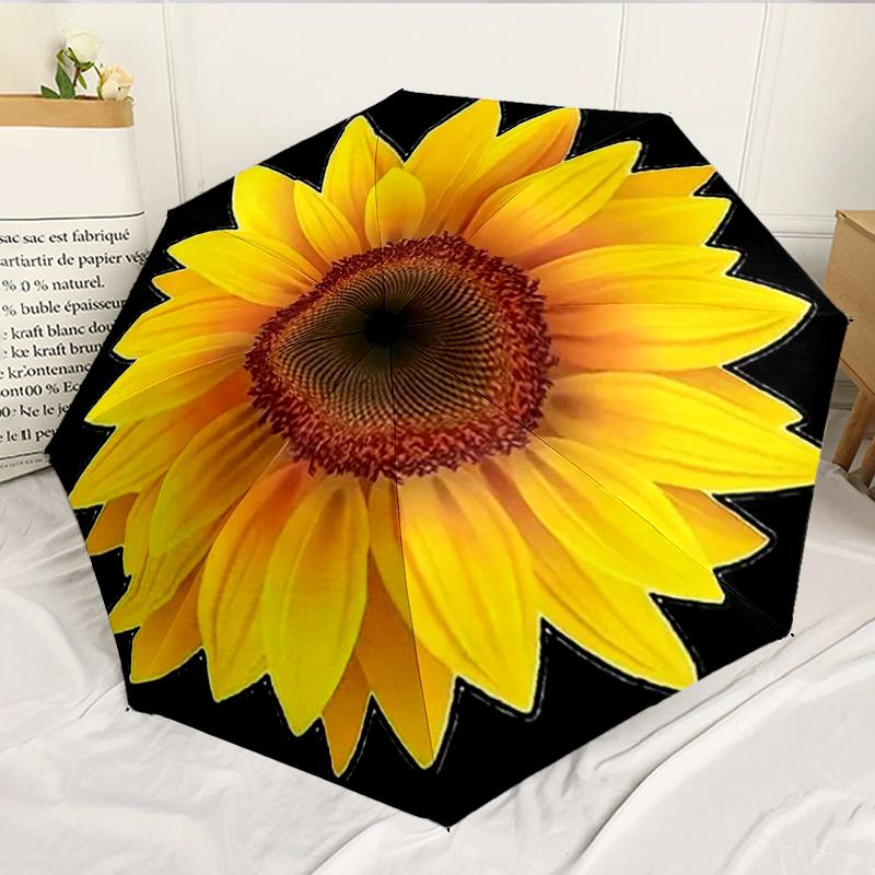 Sunflower Kaleidoscope Pattern 8-Frame for Travel, Camping, Casual Lightweight Portable Umbrella, Essential for Every Family Holidays Birthday Gift