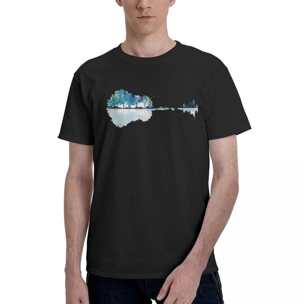 Fun Nature Guitar Watercolor Blues 100 Cotton Casual Breathable Confortable Totoro Funny TShirt For Men Funny Gift