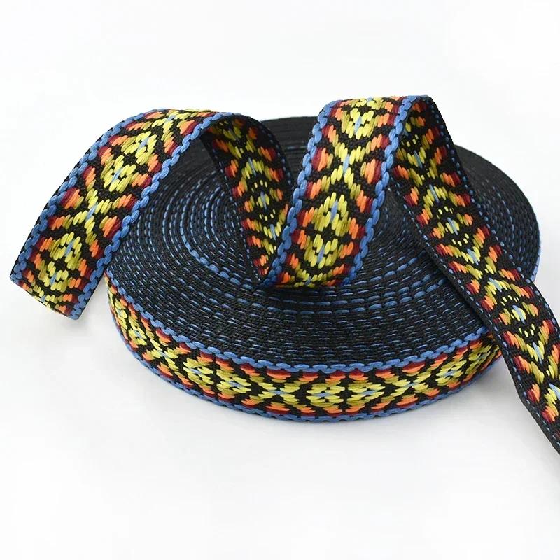 2-20 Meter 20mm Besticktes Jacquard-Band Polyester-Gurtband Spitzenbesatz für Haustierhalsbänder Kleidung DIY Nähzubehör