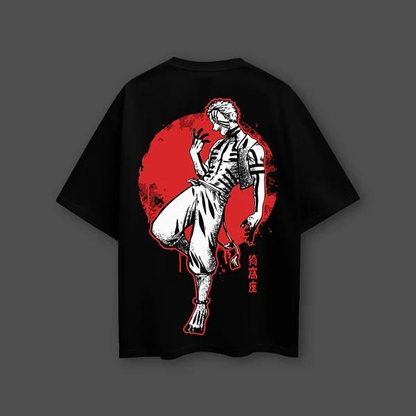 Demon Slayer Anime akaza Oversized Black Tshirt Men and Women Breathable High Quality Y2K Fashion Short Sleeve Summer Tshirt