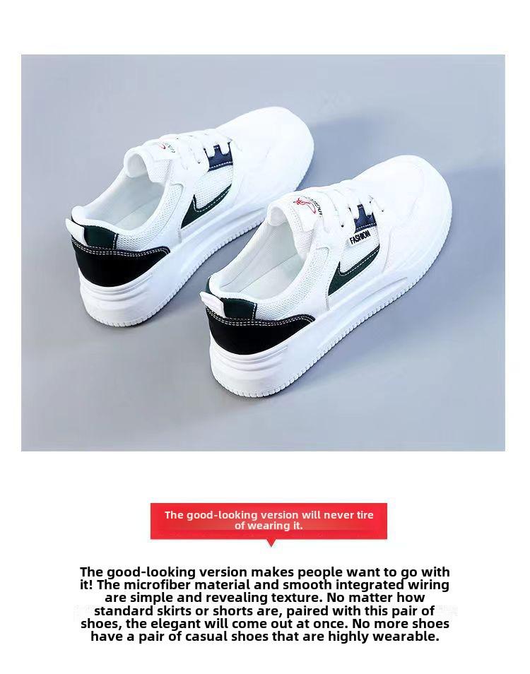2023 Spring/Summer Women's White Leather Waterproof Casual Sneakers