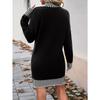 Women's Temperament Casual Contrast Sweater Dress