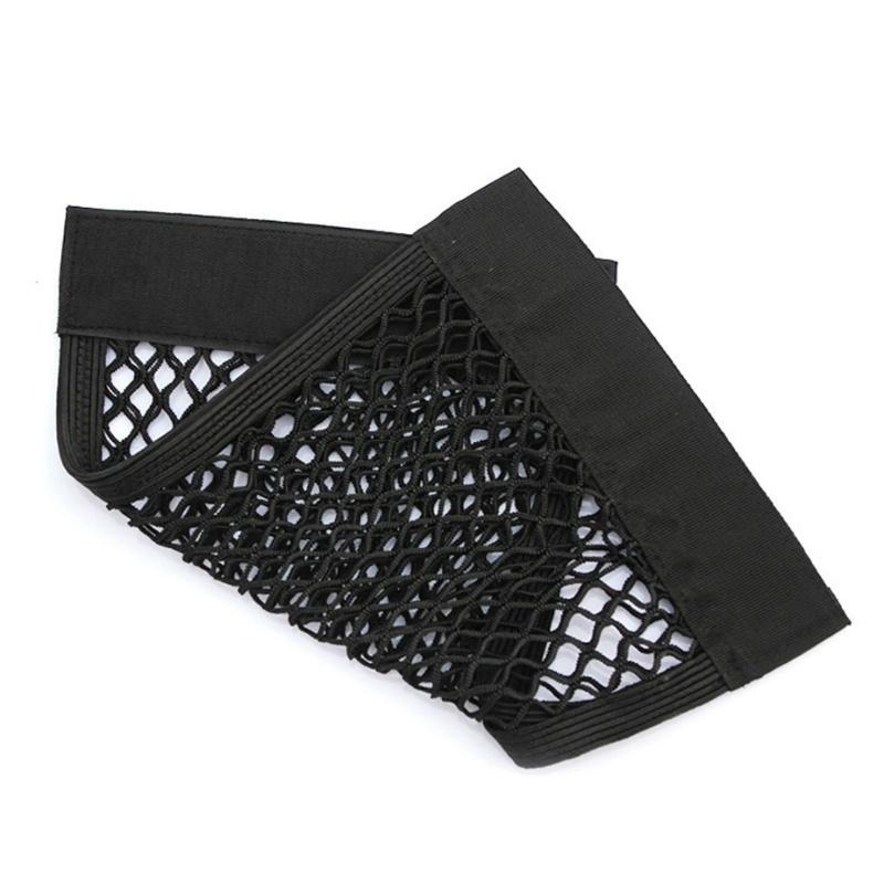 Auto Accessories Double Mesh Pocket Trunk Organizer Storage Mesh Car Built-in Bag Fixed Bag Velcro