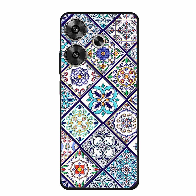 3D Embossed Case For Xiaomi Poco M6 4G Phone Case M 6 Plus Flowers Silicone Soft Coque For Xiaomi Redmi 13 13x Back Cover Case