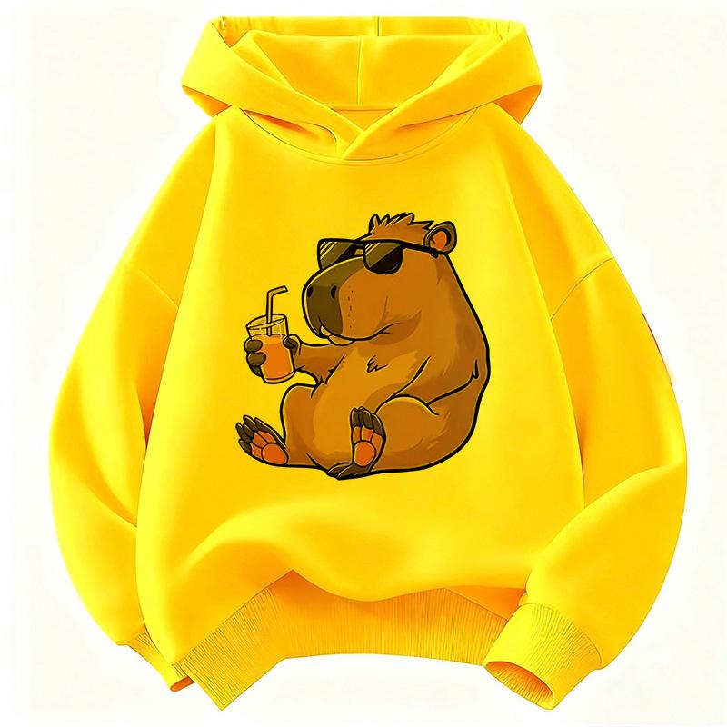Cute Capybara Kids Clothing Hoodies 2026 New Cartoon Capibara Fashion Long Sleeve Sweatshirt Kids Boys Clothing