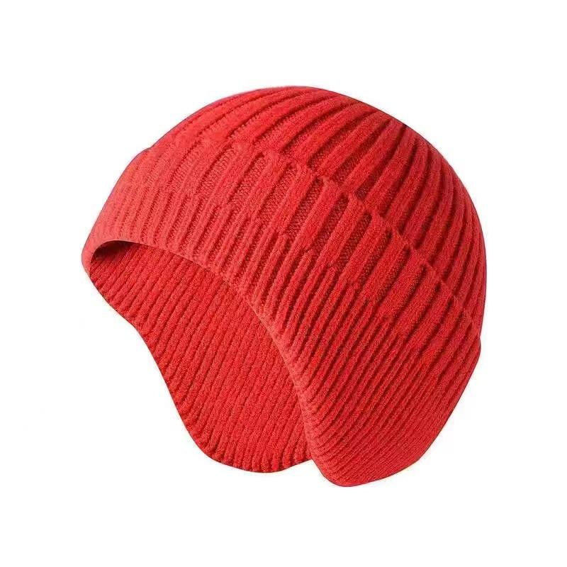 Hats Men's and Women's Winter Cold Protection Ear Protectors Cycling Windproof Hats Fleece Thickened Knitted Hats Helmets can be worn