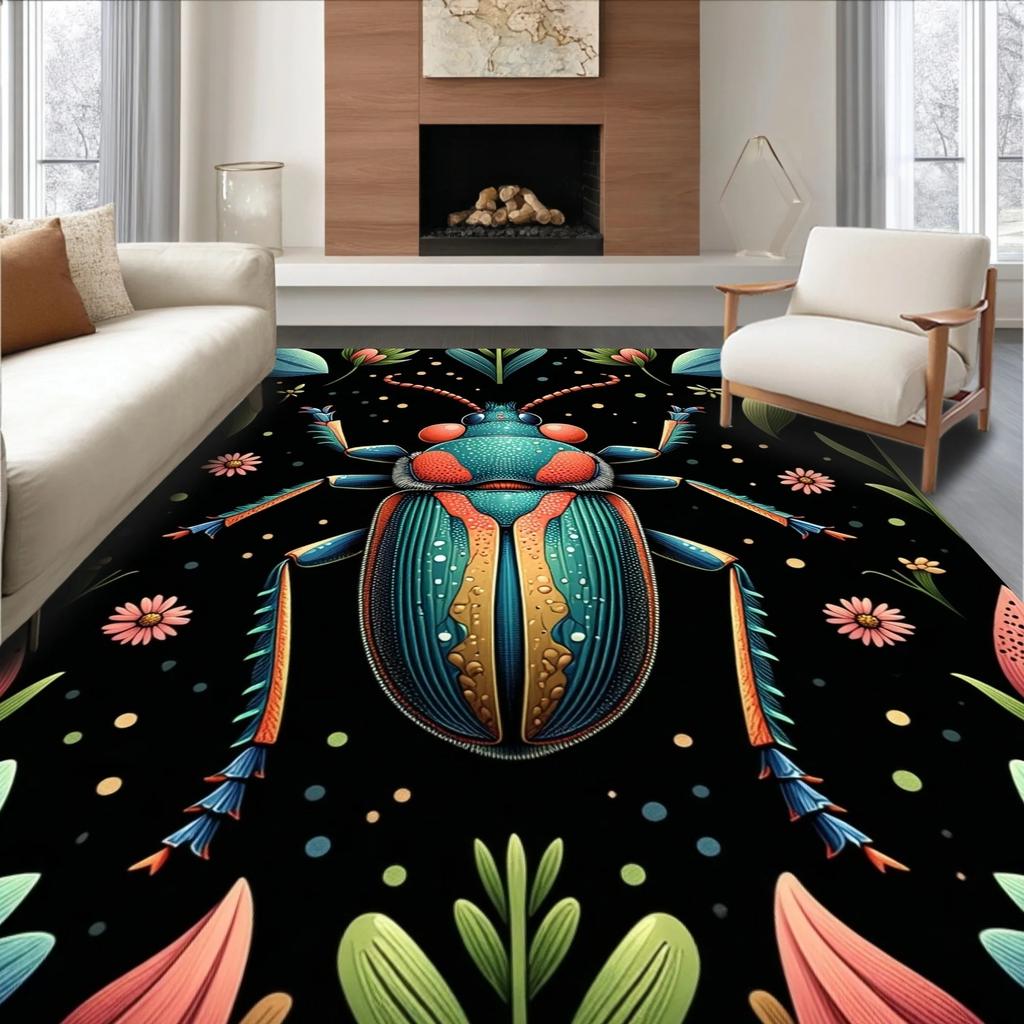 European Classical Butterfly Carpet Living Room Sofa Coffee Table Carpet Dirt Resistant Bedroom Thick Floor Mat