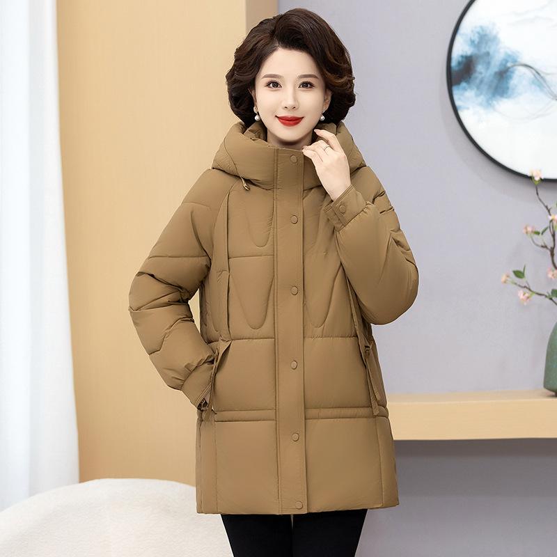 Winter clothes, hooded down cotton clothes, fashionable warmth, plus size plus size winter coats, middle-aged and elderly women's cotton clothes