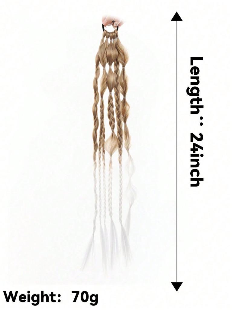 Long Braided Synthetic Hair Extension Ponytail