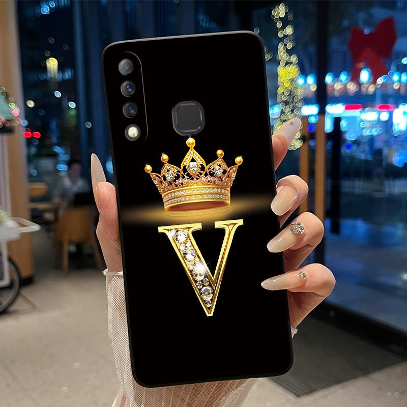 Beautiful A To Z Letter Crown Casing For Infinix S4 Smart3 Plus X626 X267 Case Black Soft Silicone Shockproof Shell