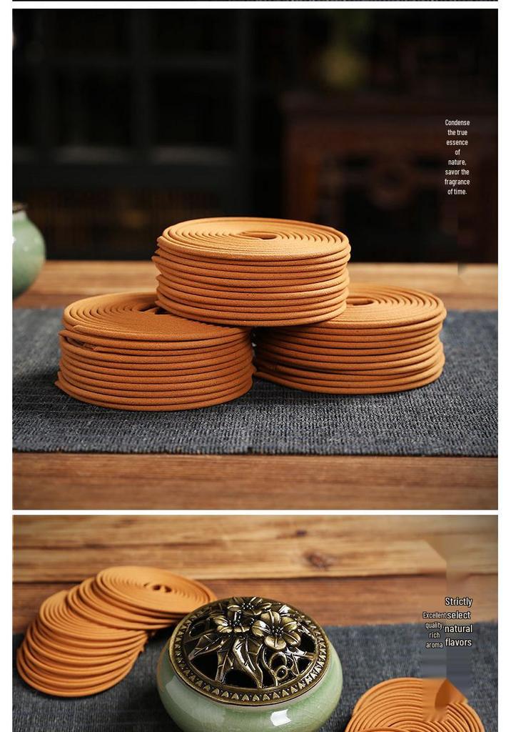 Agarwood Coil & Laoshan Sandalwood Incense Burner for Home, Bathroom, Aromatherapy, and Deodorizing with Mugwort Incense for Buddha Offerings