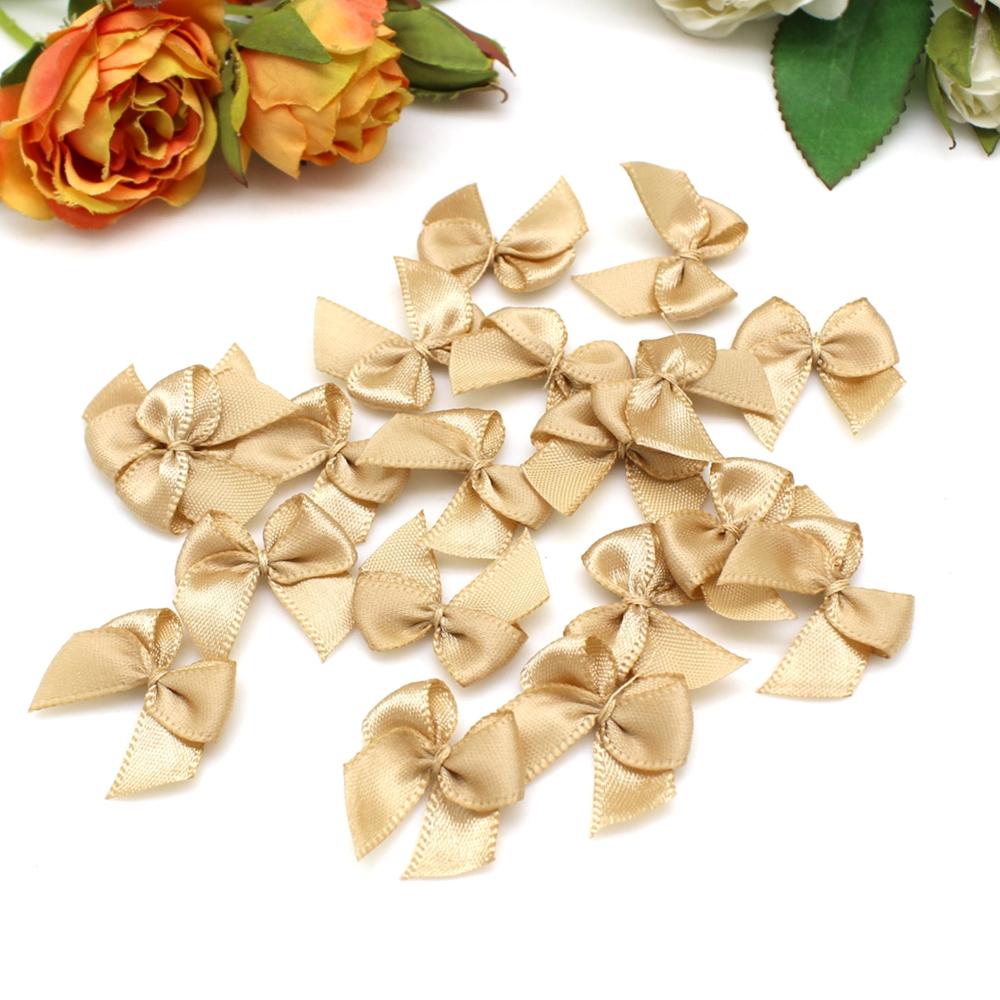 50 or 100pcs 25mm Colourful Ribbon Bows Small Size Polyester Satin Ribbon Bow Flower DIY Craft Decoration