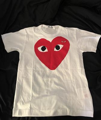 Tricou Comme Des Garcons CDG Play Inimă Roșie Alb 100% Bumbac Autentic Tricou Unisex