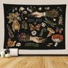Botanischer Druck Florales Wandbehang Pilz-Wandteppich Vintage Boho Wildblumen Gemüse-Wandteppich Bunte Heimdekoration