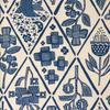 KIYOHARA Fabric Ox African Cloth Wooden Flower 110cm Width X 1m Cut OWBL Off Blue AF-1M AJAF-1M