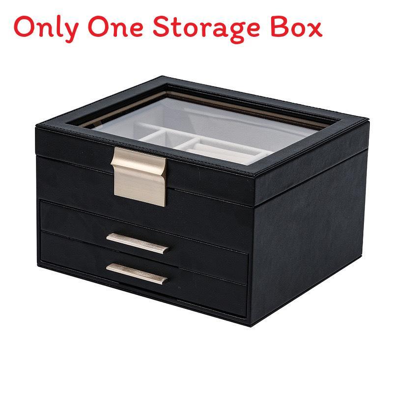 Jewelry Storage Box Pu Leather Large Capacity Organizer For Home And Travel