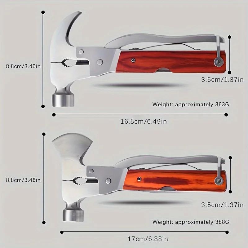 Damaly,Thickened High-quality Multifunctional Car Safety Hammer 16-in-1 Ax Hammer Outdoor Hardware Tool