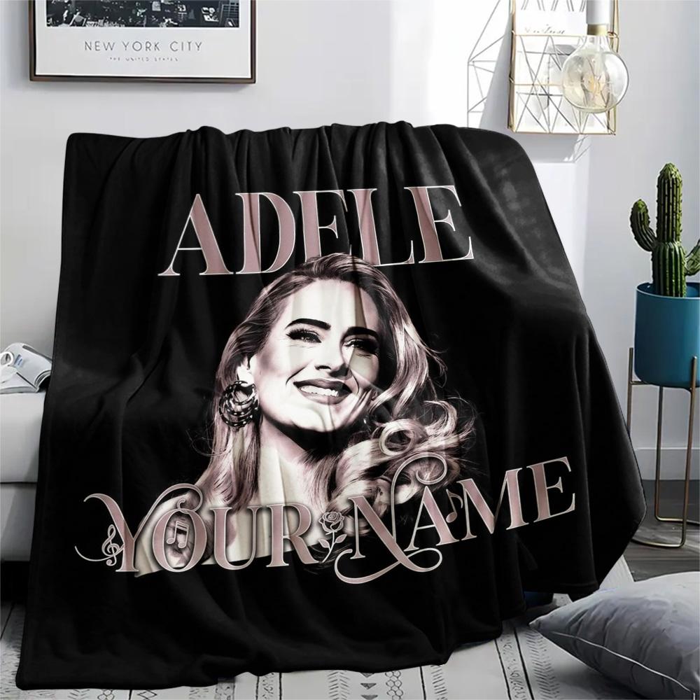 1PC Adele Cosmic Harmony Custom Name Patterned Flannel Blanket Suitable For All Seasons For Home Decor Warmth And Comfort Gifts Holiday Present