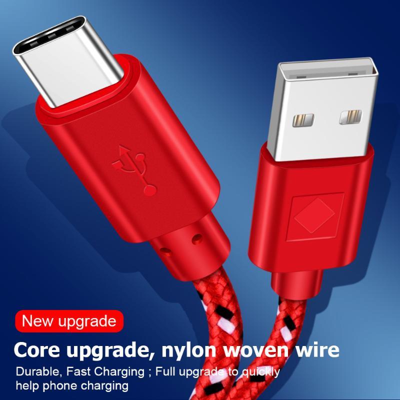 Geflochtenes USB-Typ-C-Kabel 1M Datenübertragung Schnellladung USB-C-Kabel für Telefon Tablet Computer