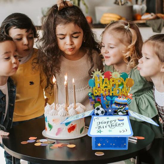 3D přání s obálkou lesklé zářivé barvy ručně vyráběné přáníčko s překvapením a překvapením jedinečný dárek k narozeninám