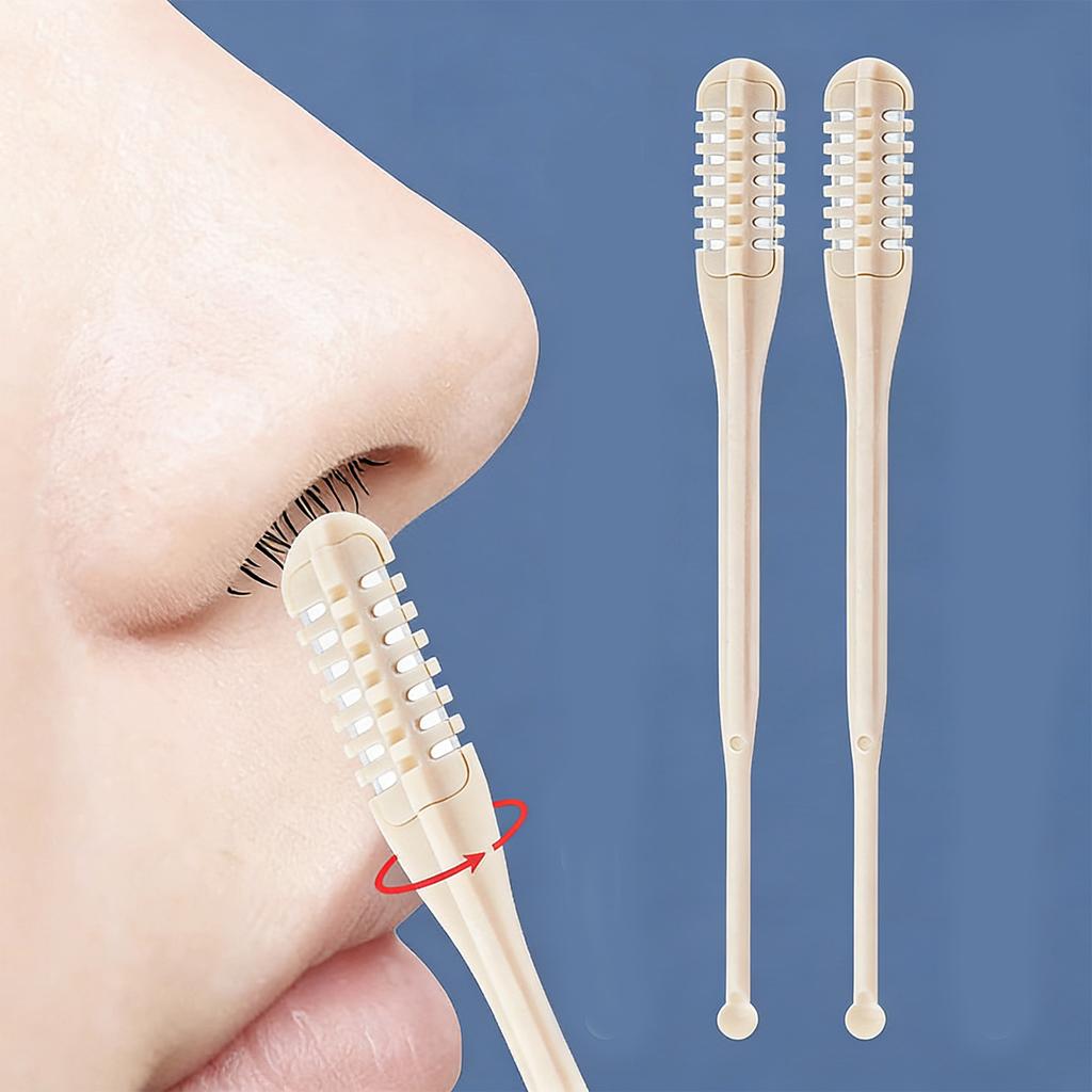 Doppelseitiges, schräg gestelltes Nasenhaarmesser aus Edelstahl, 2-teiliges Set