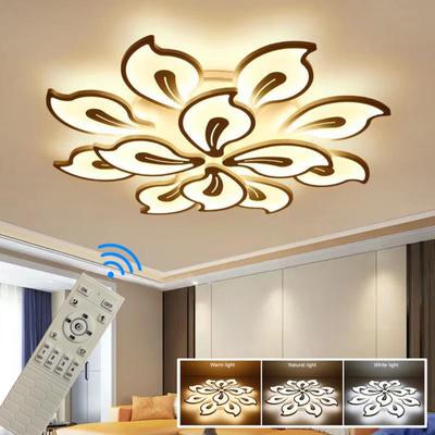 LED Floral Ceiling Light with Remote Control Dimmable Ceiling Lamp Soft Light