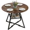4-Seater Dining Table. Industrial Kitchen. Storage Shelf. 100cm. Rustic Brown