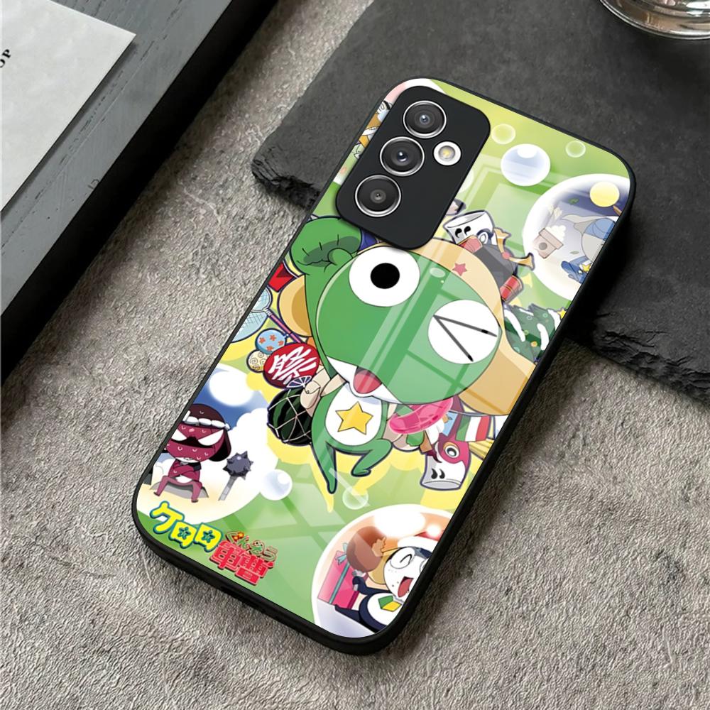 Keroro Frog Cool Gunsou Phone Case For S24 Ultra Samsung S23 S22 S20 Fe S21 Plus Galaxy A54 A34 A24 A53 A16 Glass Cover