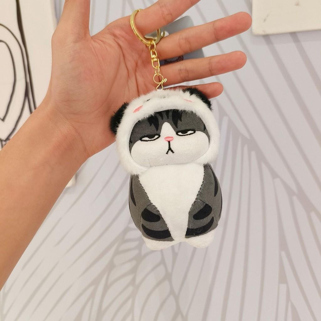Plush Cute Cartoon Cat Keychain Soft And Fluffy Keyring For Accessories Bag