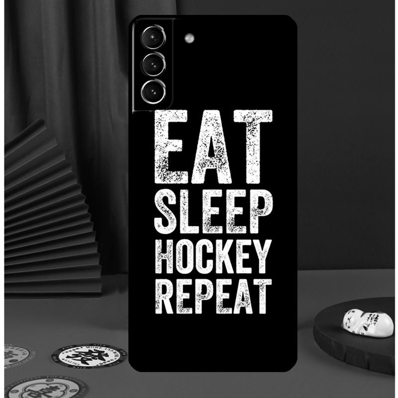 Ice Hockey Puck Phone Case For Samsung Galaxy S25 Ultra S9 S10 S20 S21 FE S22 S23 Plus S24 Ultra Back Cover