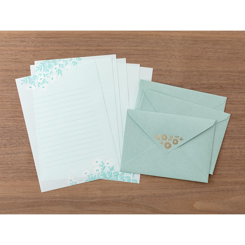 MIDORI Letter Set Foil-Stamped Envelope Margaret Pattern 86515006