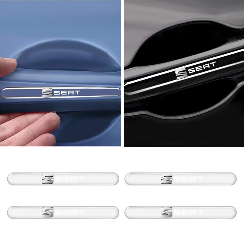 4PCS Transparent Car Door Anti-collision Protector Bumper Strip Sticker for SEAT Leon FR 5 6 MII Altea 5F Ibiza Toledo Cordoba Alhambra MK3