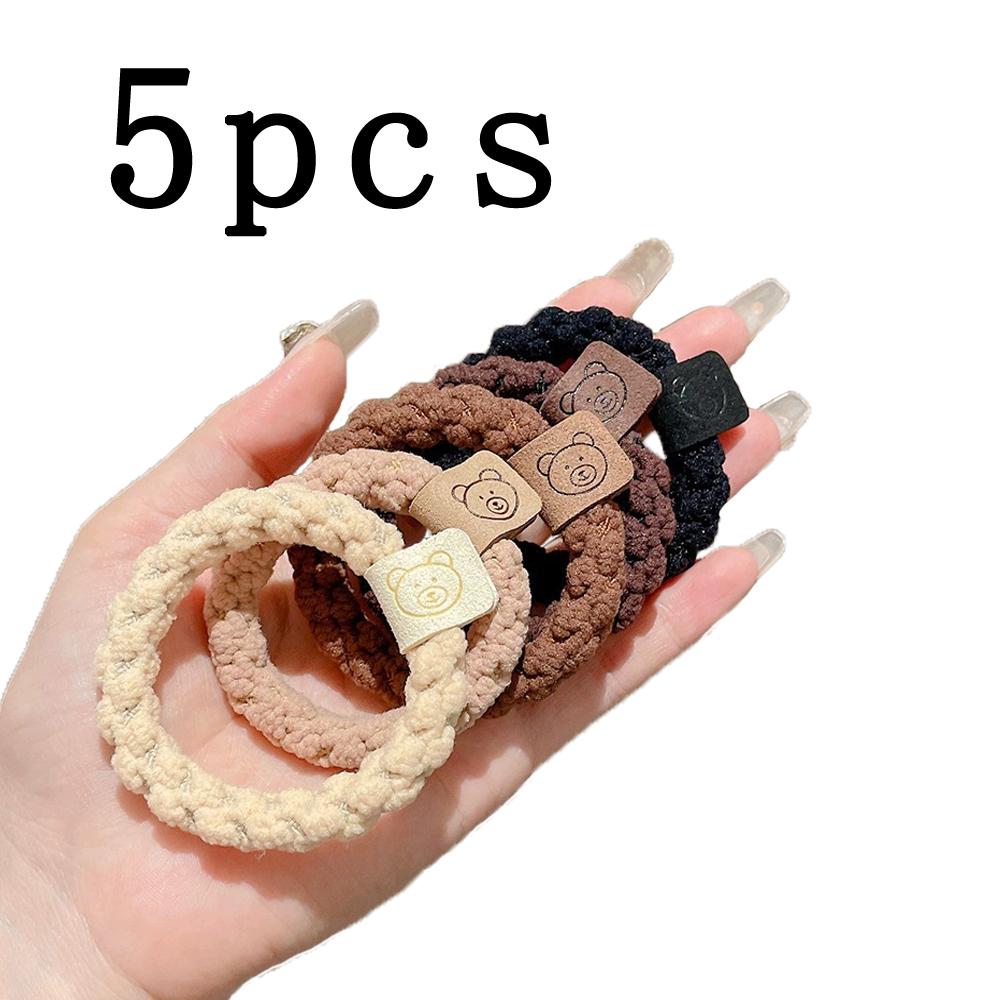 5PCS High Elasticity Durable Bold Versatile Temperament Ponytail Headband Hair Tie Accessories Head Rope Rubber Band