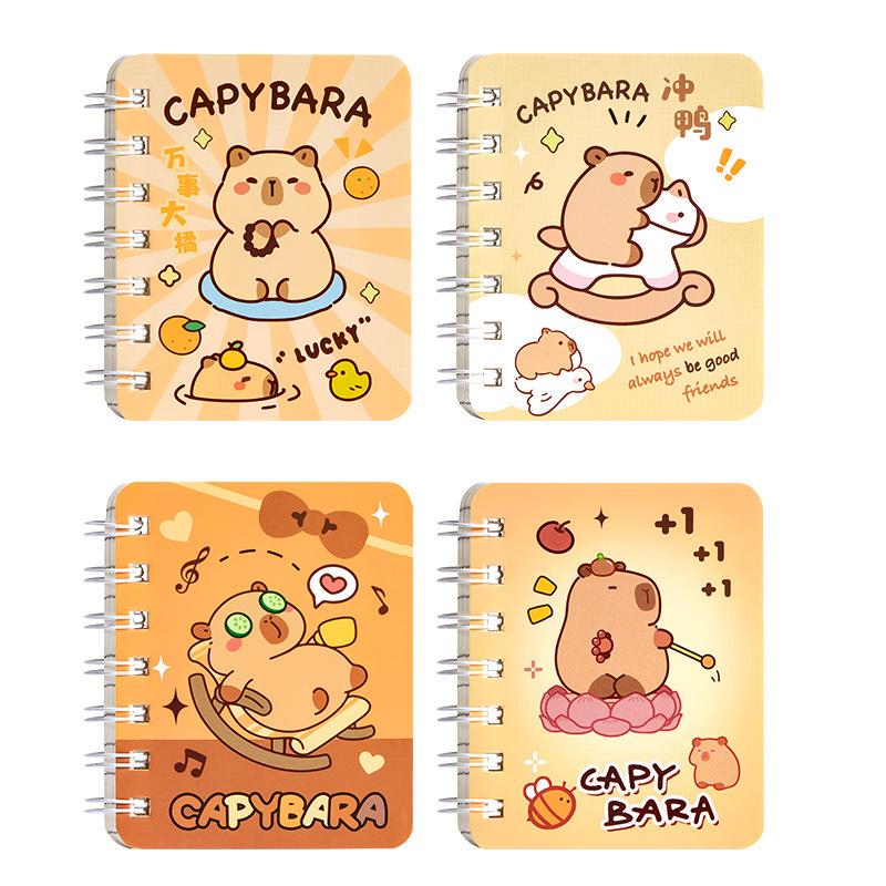 Capybara Cartoon Pocket Notebook for Primary Students - Cute, High-Value, Portable, Small Size